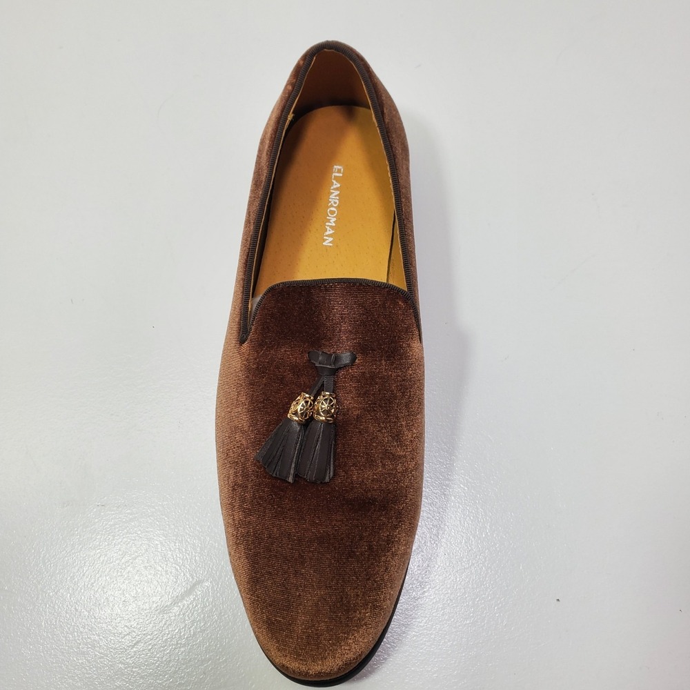 Elanroman Men's Velvet Loafers Dress Wedding Party Prom Shoes Sz 12,12.5 (46)